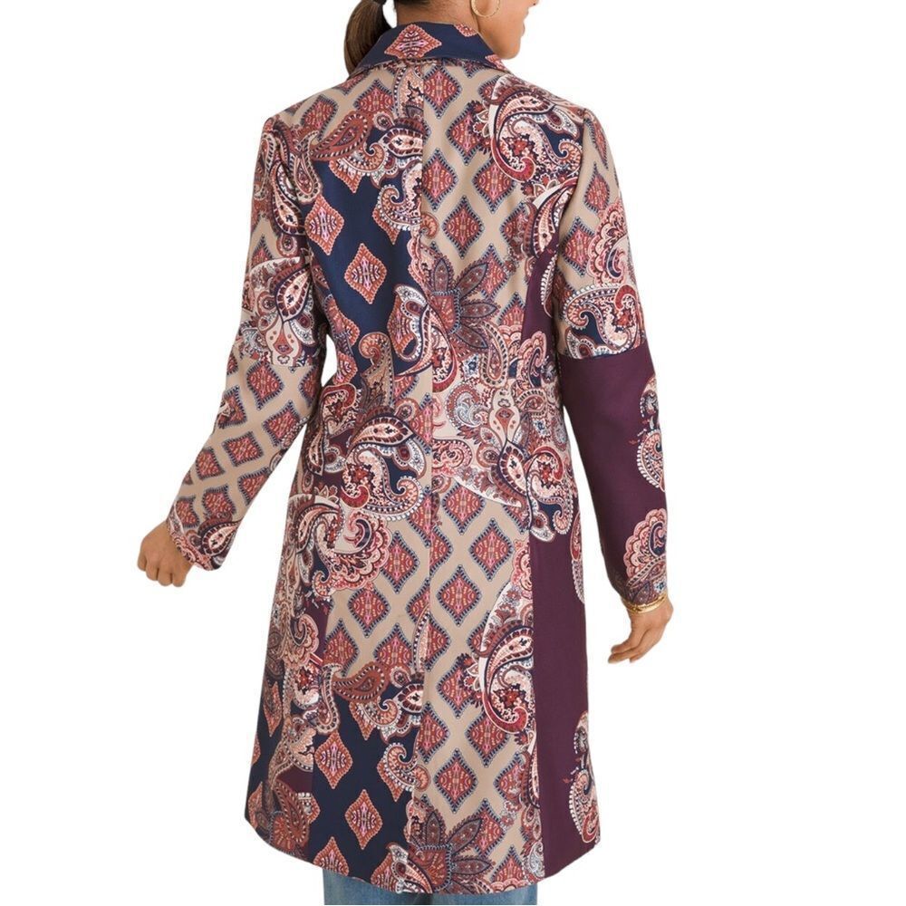 NWOT CHICO’S Patterned Patch Print Coat S - Picture 5 of 10